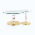 Acrylic Nesting Coffee Tables Gold Base