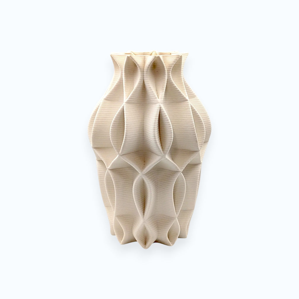 Architectural Ceramic Vase Matte White 32cm