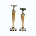 Aluminium & Wood Candle Holder Set Durable Design