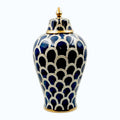 Ceramic Ginger Jar Gold Accents 38cm