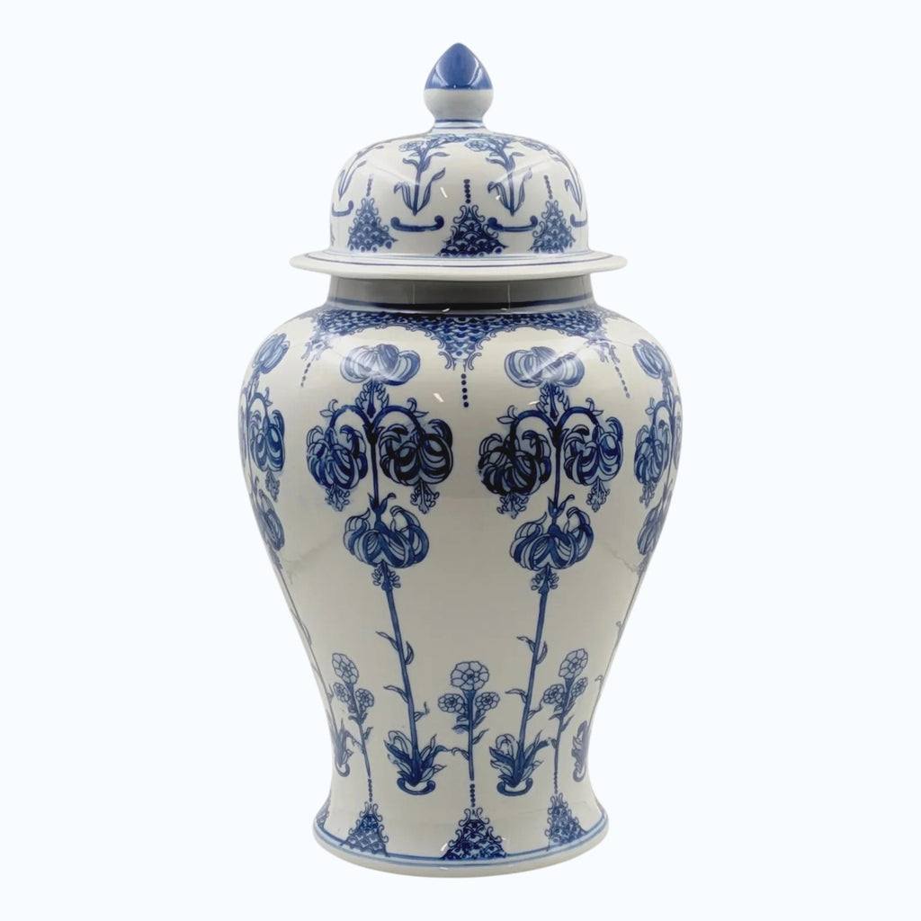 Ceramic Ginger Jar Blue and White 38cm