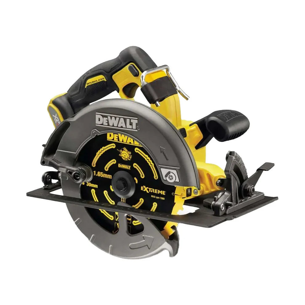 DEWALT 54V XR FLEXVOLT Circular Saw DCS578N-XE with ergonomic handle and robust metal base