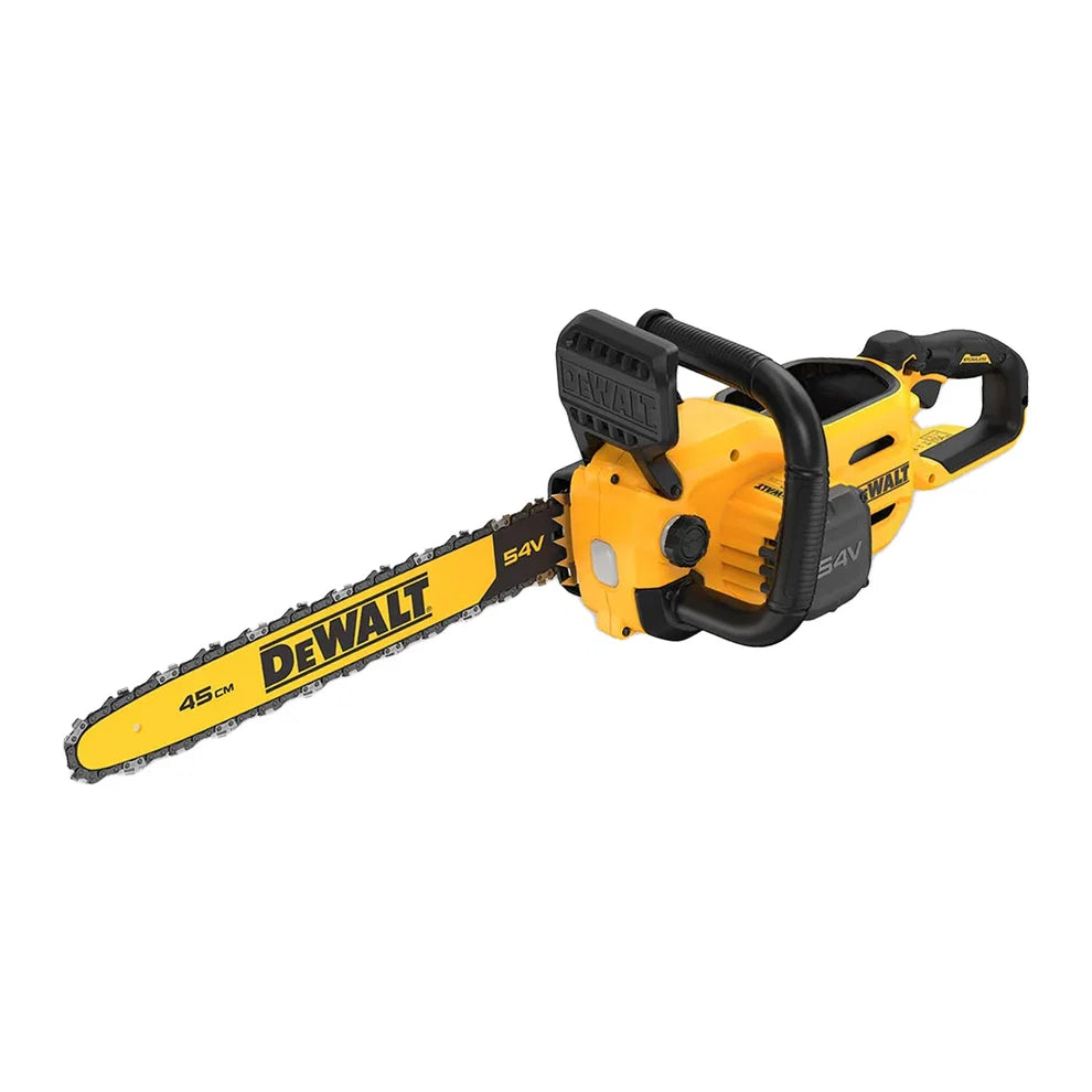 DeWalt 54V XR FlexVolt 45cm Brushless Chainsaw DCMCS574N in yellow and black