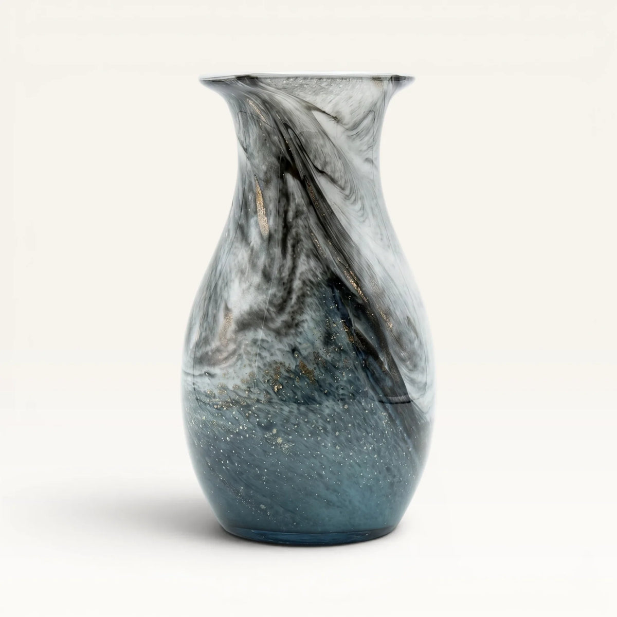 Marbled ceramic vase with high-gloss water-safe finish