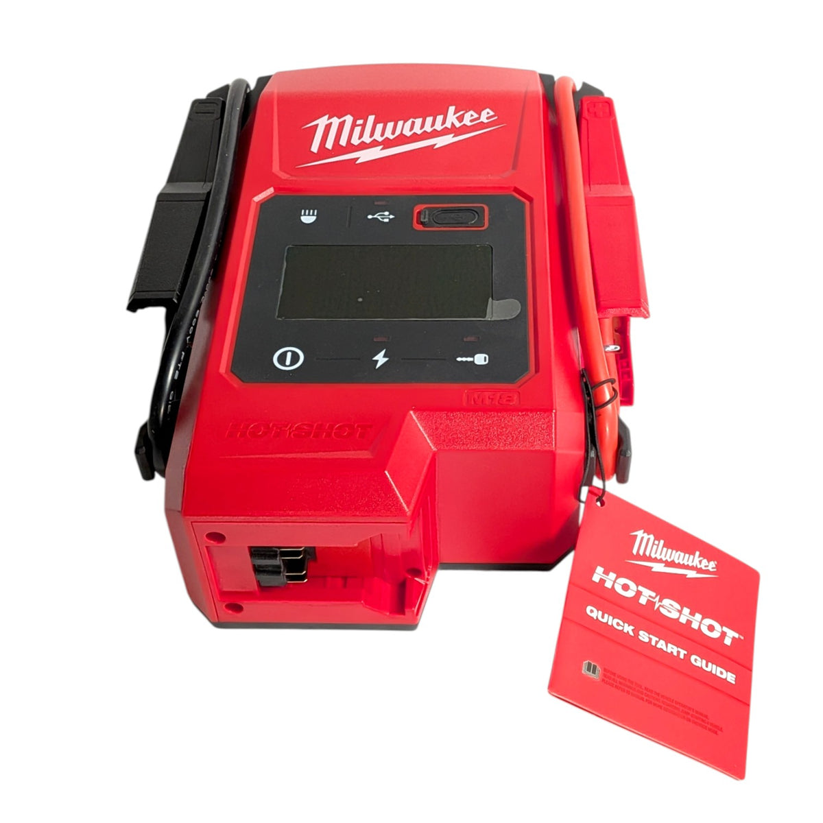 Milwaukee M18 Hotshot Jump Starter 2000A M18JS2000-0 with cables and quick start guide