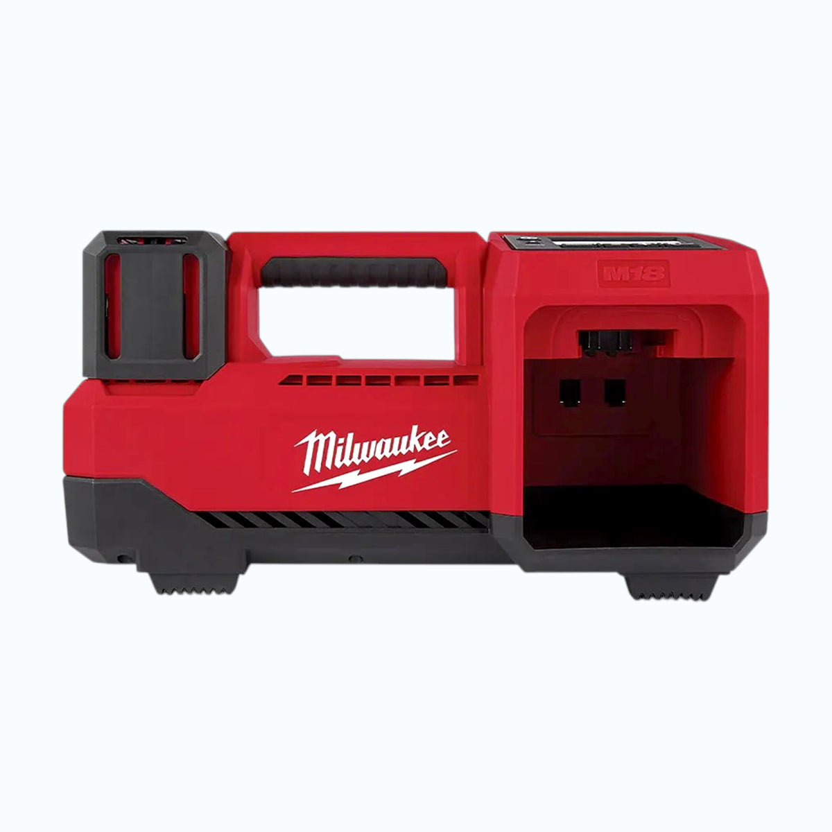 Milwaukee M18BI0 18V Li-ion Cordless Tyre Inflator in red and black