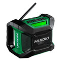 HiKOKI 18V/36V Bluetooth jobsite radio UR18DA(H4Z) black and green skin only with digital display and handle