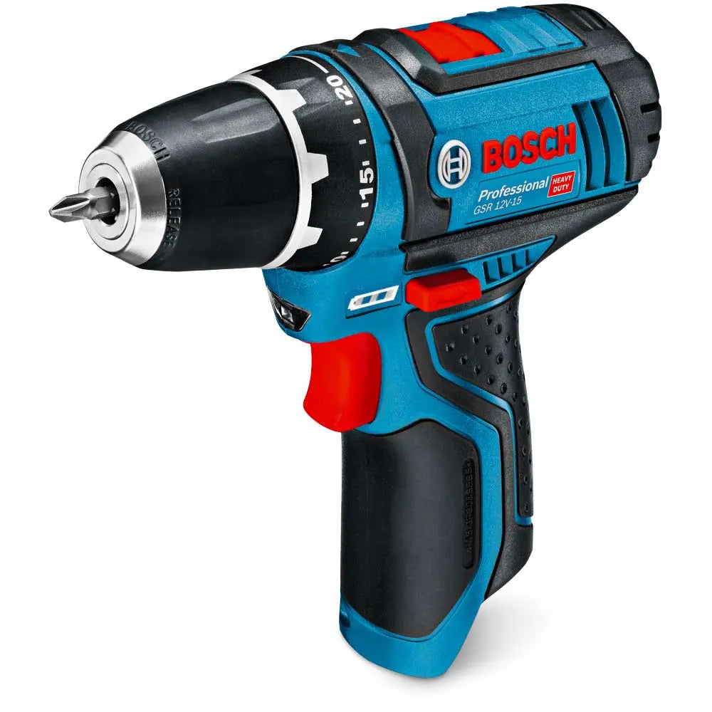 Bosch Professional 12V drill driver with black and blue ergonomic design