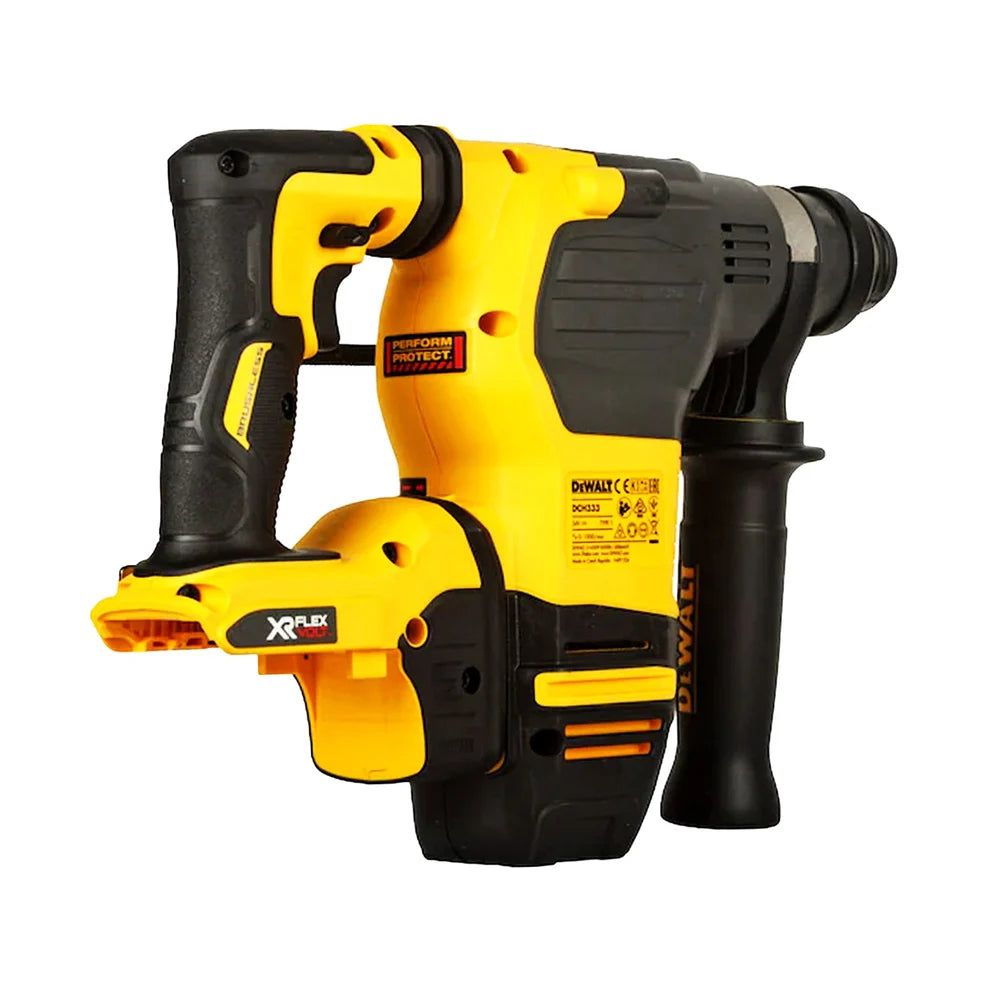 DeWALT 54V SDS-Plus Rotary Hammer DCH333NT-XJ rear and side handle close-up