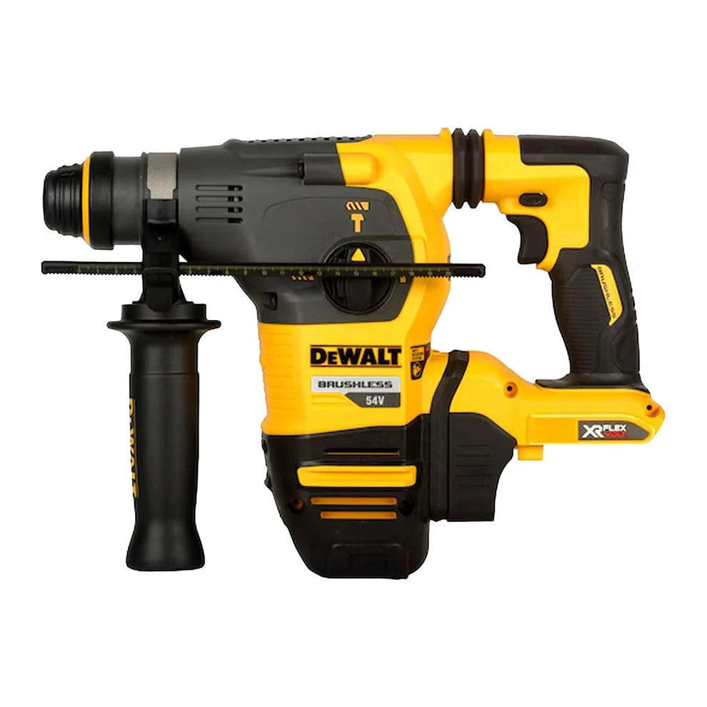 DeWALT 54V SDS-Plus Rotary Hammer DCH333NT-XJ side profile with depth rod