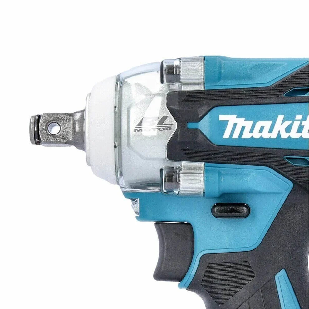 Makita 18V LXT impact wrench close up motor and logo