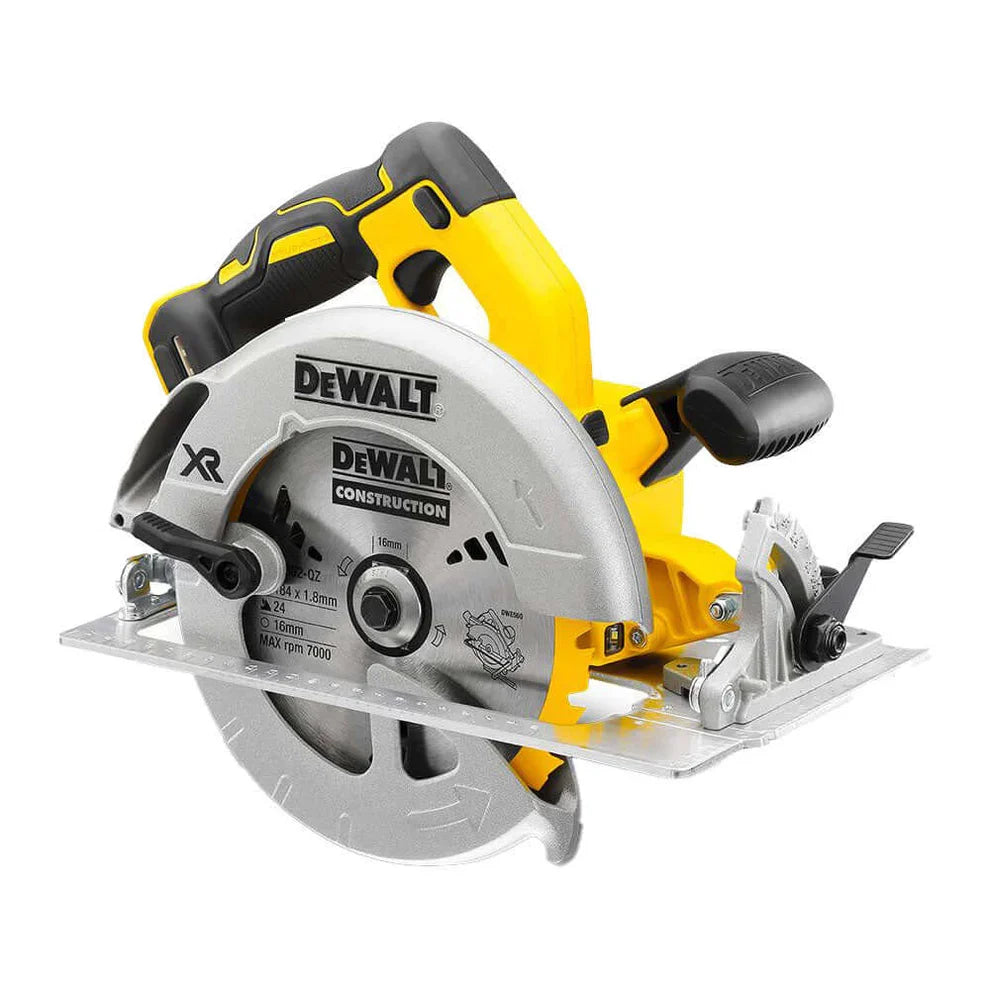 DeWalt 184mm XR construction circular saw side view